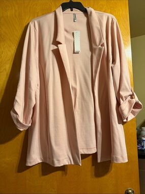 Light Pink Open Front Blazer/Cardigan